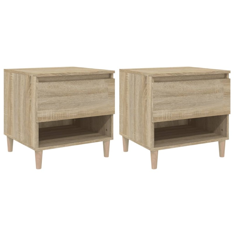 vidaXL Κομοδίνα 2 τεμ. Sonoma Δρυς 50x46x50 εκ. από Επεξεργασμένο Ξύλο