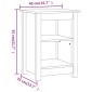 vidaXL Κομοδίνο Μαύρο 40x35x55 εκ. από Μασίφ Ξύλο Πεύκου
