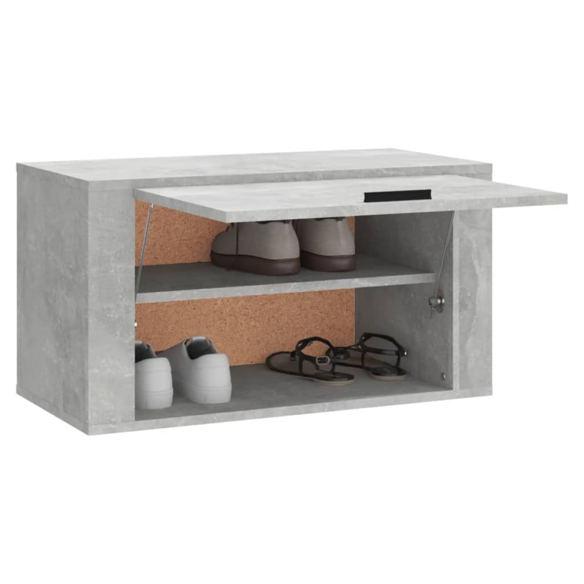 vidaXL Παπουτσοθήκη Επιτοίχια Γκρι Σκυρ. 70x35x38 εκ. Επεξεργ. Ξύλο