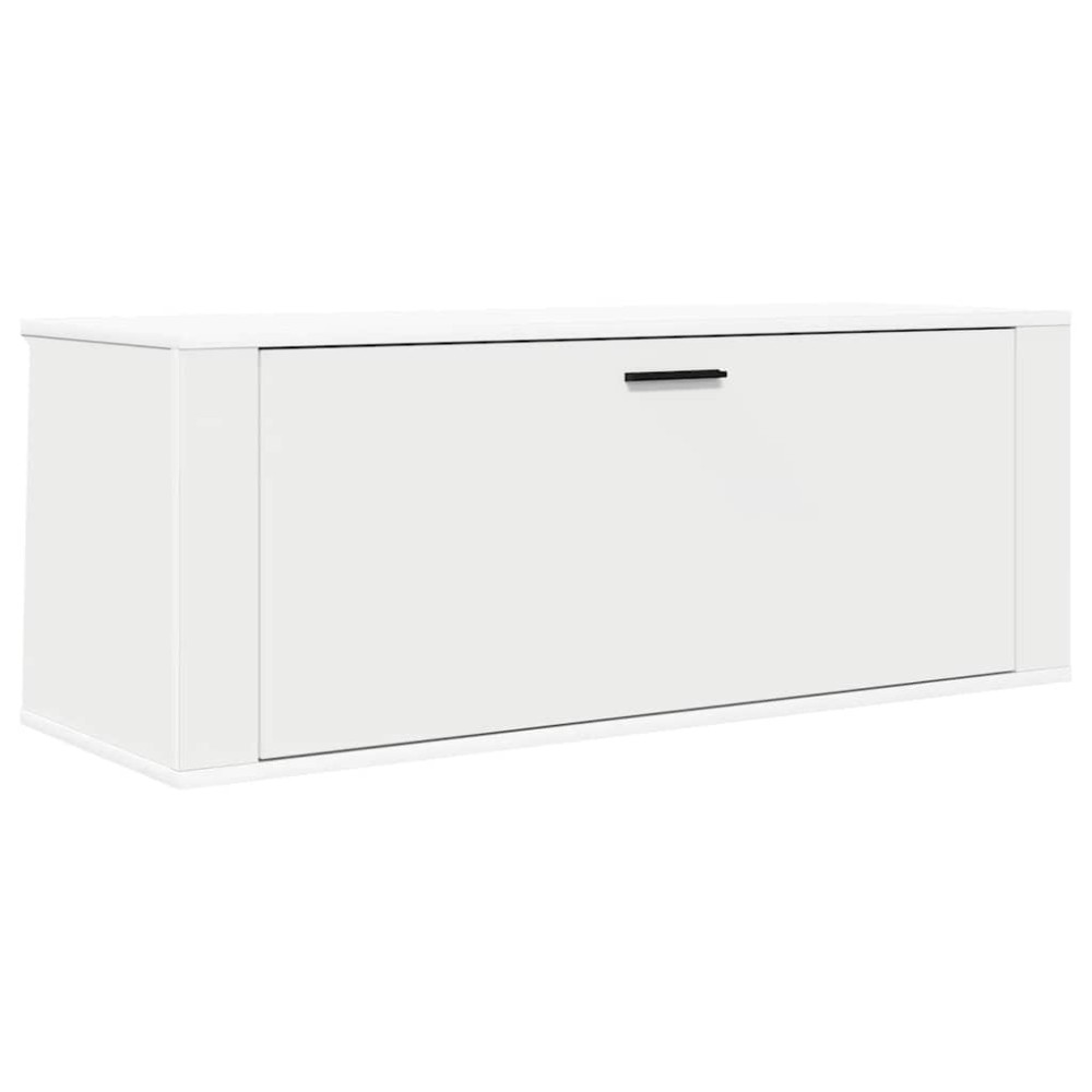 vidaXL Παπουτσοθήκη Επιτοίχια Λευκή 100x35x38 εκ. Επεξεργασμένο Ξύλο