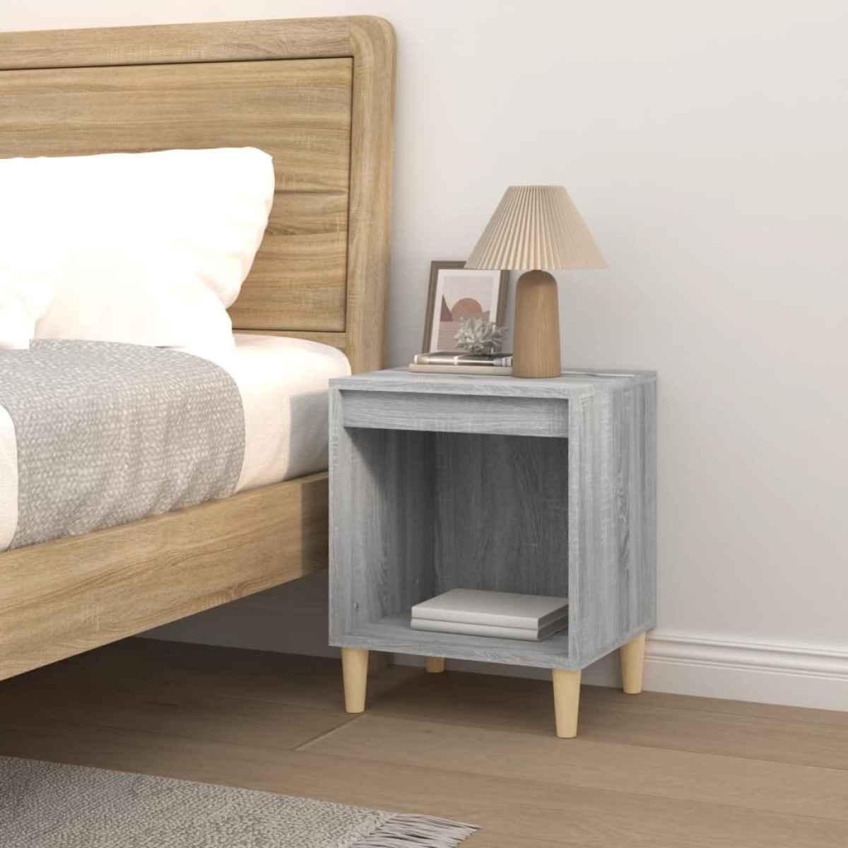 vidaXL Κομοδίνο Γκρι Sonoma 40x35x50 εκ.