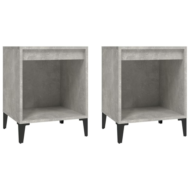 vidaXL Κομοδίνα 2 τεμ. Γκρι Σκυροδέματος 40 x 35 x 50εκ.