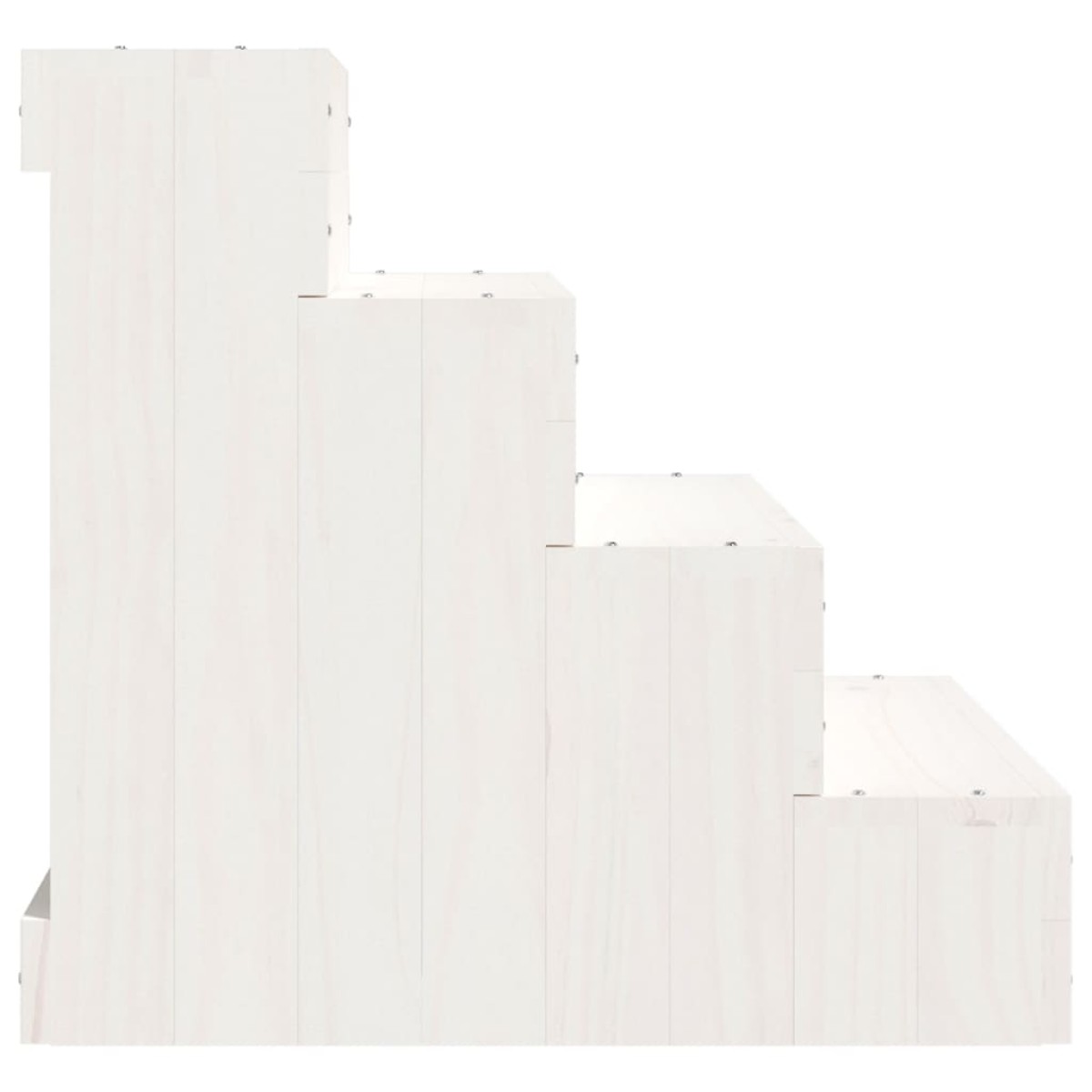 vidaXL Σκάλα Κατοικίδιου Λευκή 40 x 49 x 47 εκ. από Μασίφ Ξύλο Πεύκου
