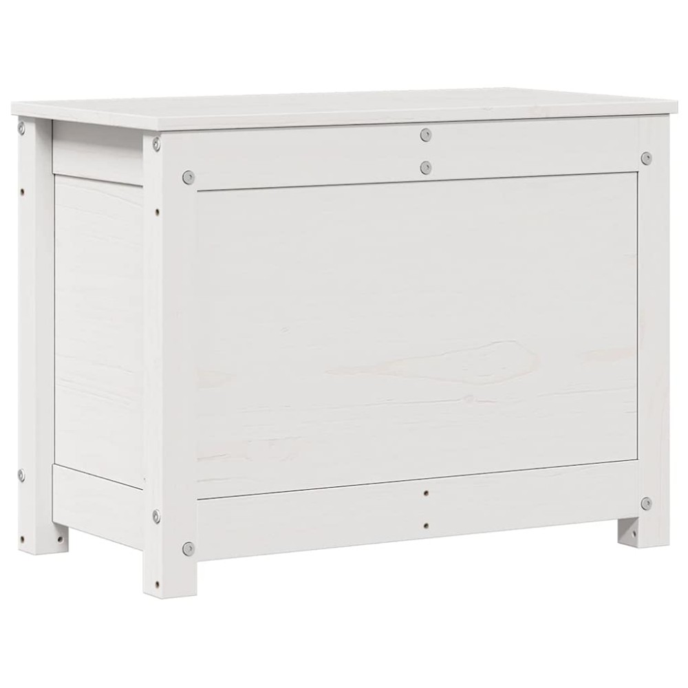 vidaXL Κουτί Αποθήκευσης Λευκό 60x32x45,5 εκ από Μασίφ Ξύλο Πεύκου