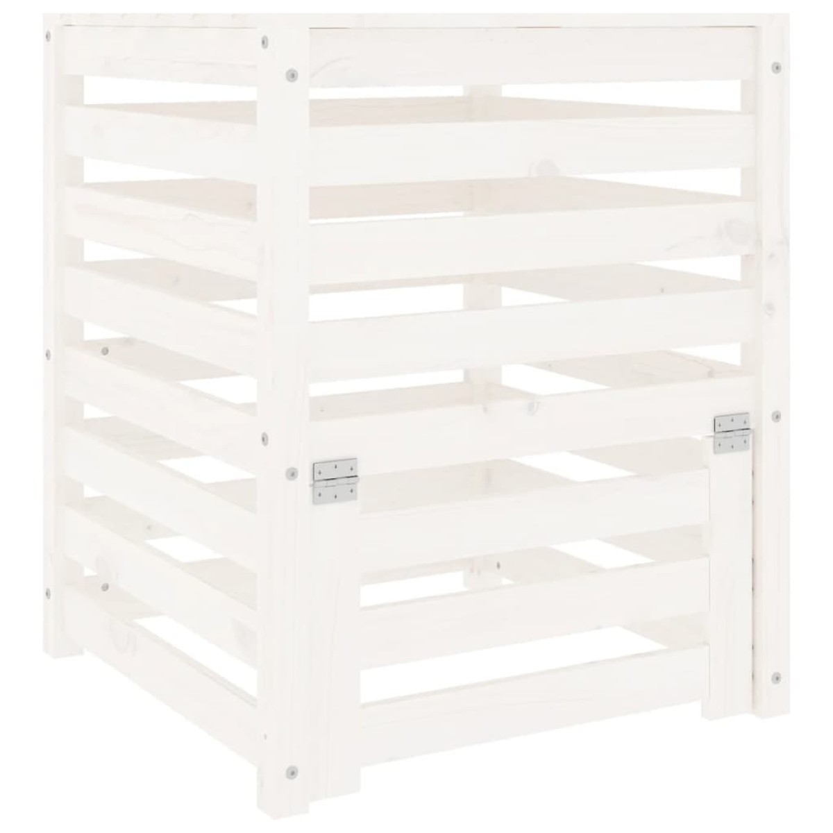 vidaXL Κομποστοποιητής Λευκός 63,5x63,5x77,5 εκ. από Μασίφ Ξύλο Πεύκου