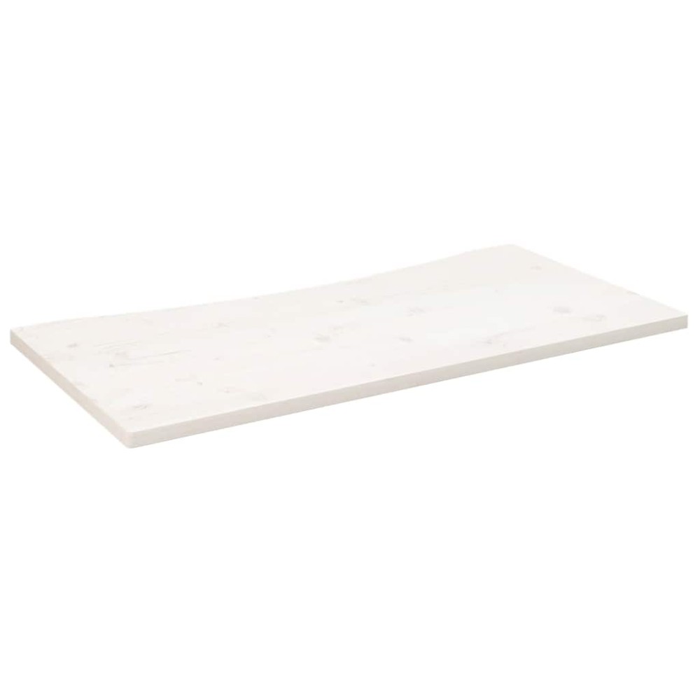 vidaXL Επιφάνεια Γραφείου Λευκή 100x60x2,5 εκ. από Μασίφ Ξύλο Πεύκου