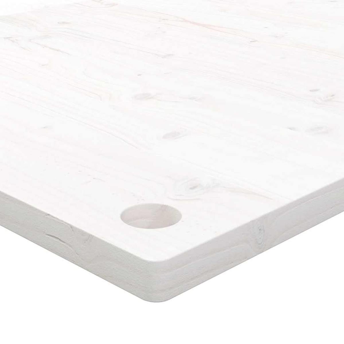vidaXL Επιφάνεια Γραφείου Λευκή 110x60x2,5 εκ. από Μασίφ Ξύλο Πεύκου
