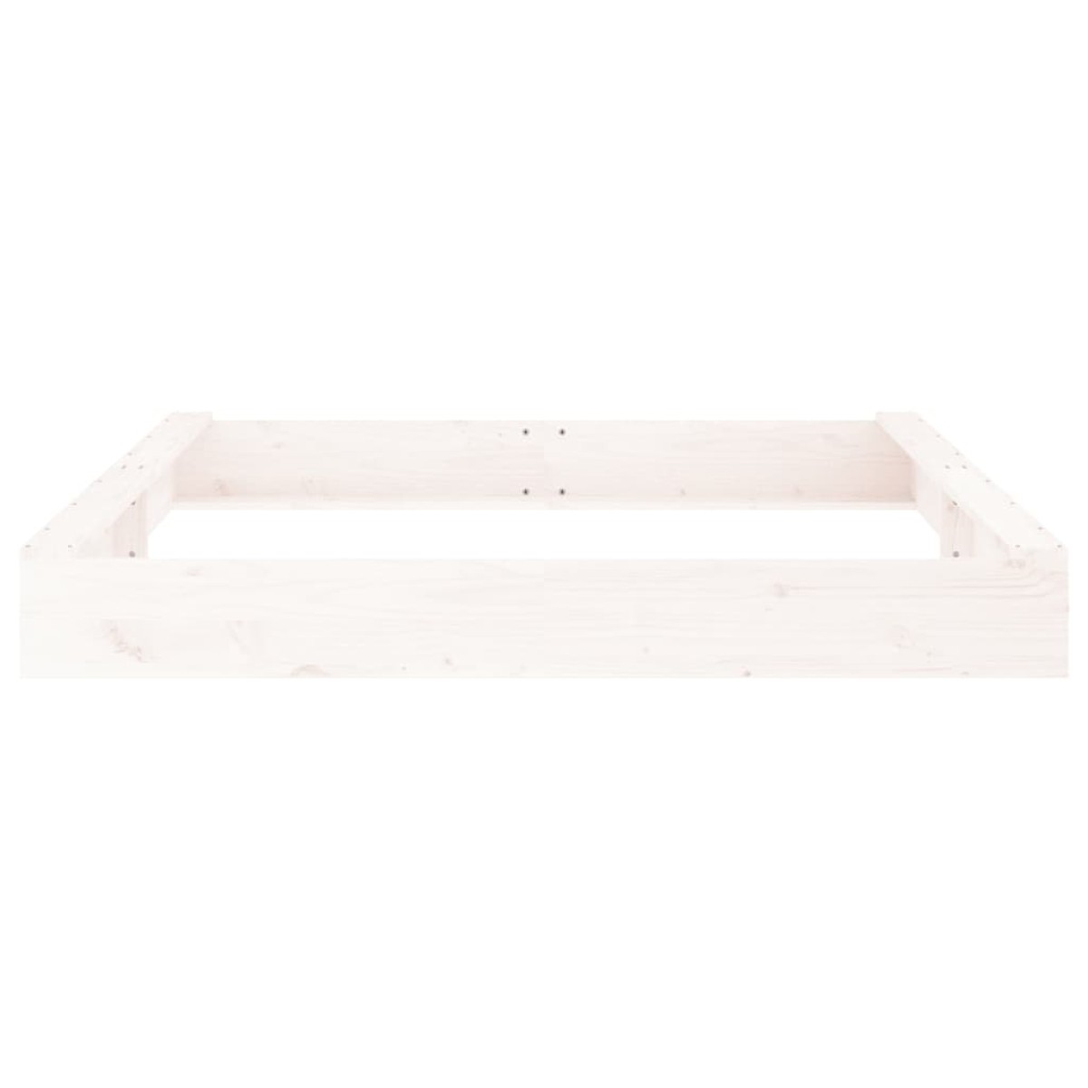 vidaXL Αμμοδόχος με Καθίσματα Λευκή Τετράγωνη από Μασίφ Ξύλο Πεύκου