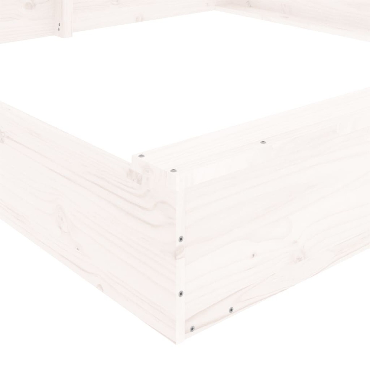 vidaXL Αμμοδόχος με Καθίσματα Λευκή Τετράγωνη από Μασίφ Ξύλο Πεύκου