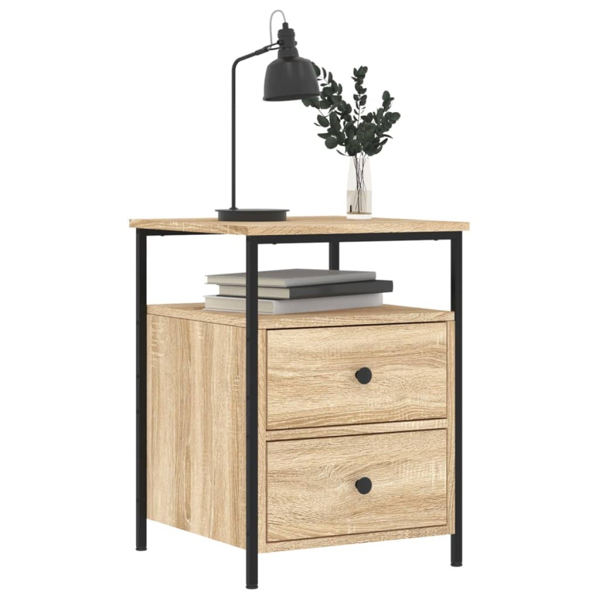 vidaXL Κομοδίνα 2 τεμ. Sonoma Δρυς 44x45x60 εκ. από Επεξεργασμένο Ξύλο