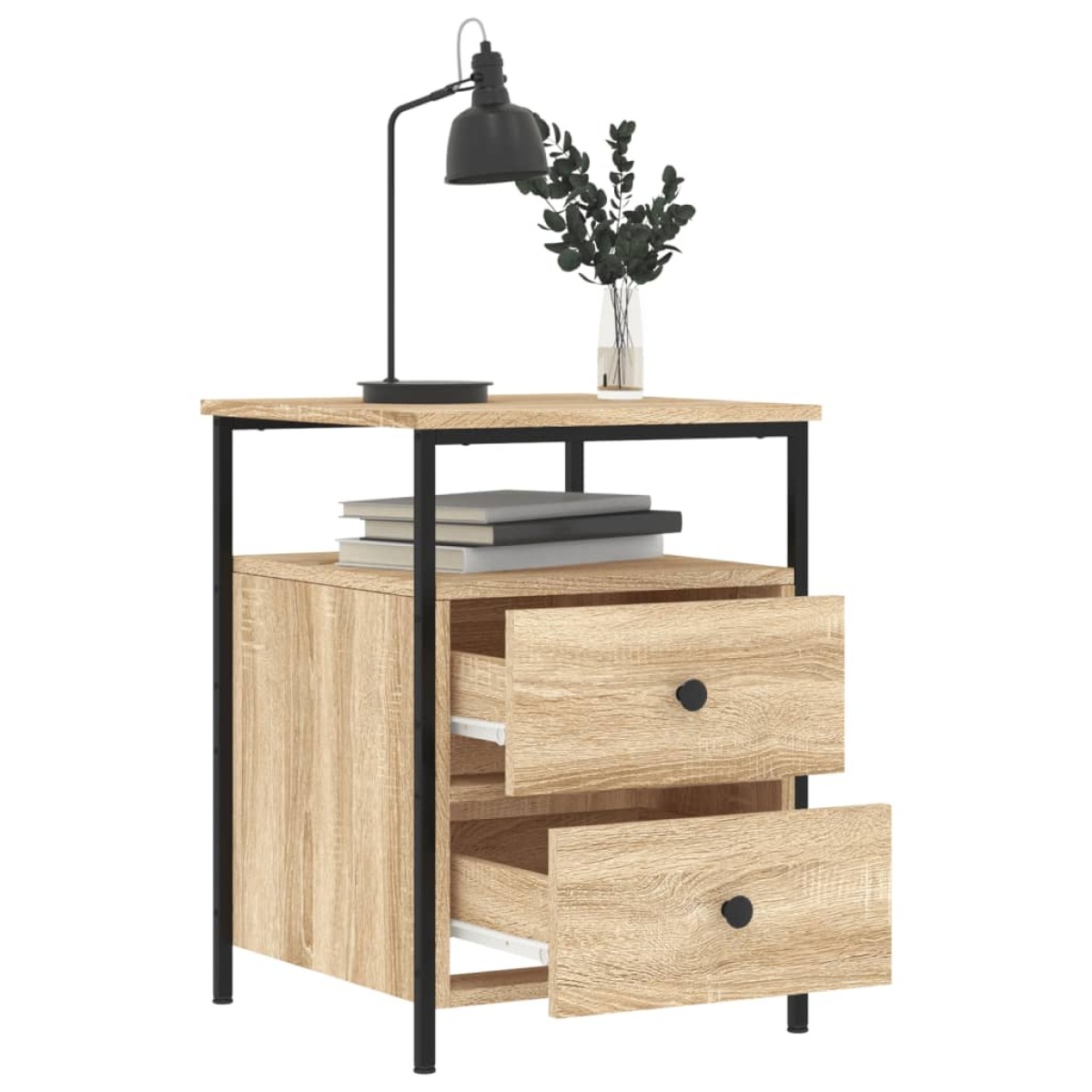 vidaXL Κομοδίνα 2 τεμ. Sonoma Δρυς 44x45x60 εκ. από Επεξεργασμένο Ξύλο