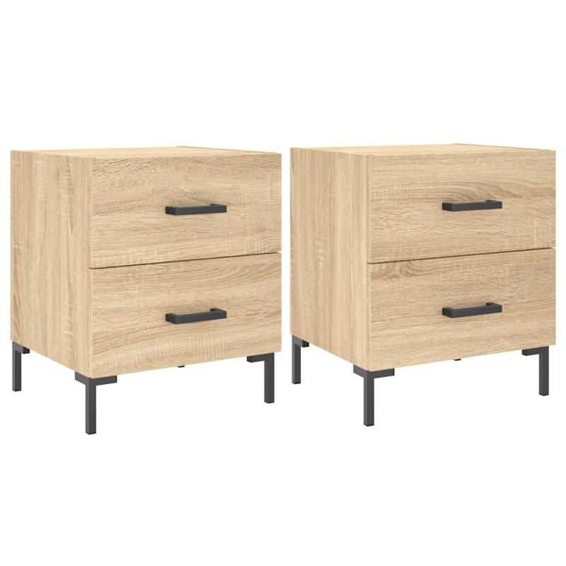 vidaXL Κομοδίνα 2 τεμ. Sonoma Δρυς 40 x 35 x 47,5 εκ. Επεξεργ. Ξύλο