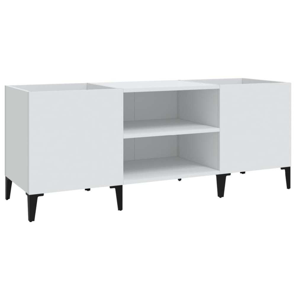 vidaXL Δισκοθήκη Λευκή 121 x 38 x 48 εκ. Επεξεργασμένο Ξύλο