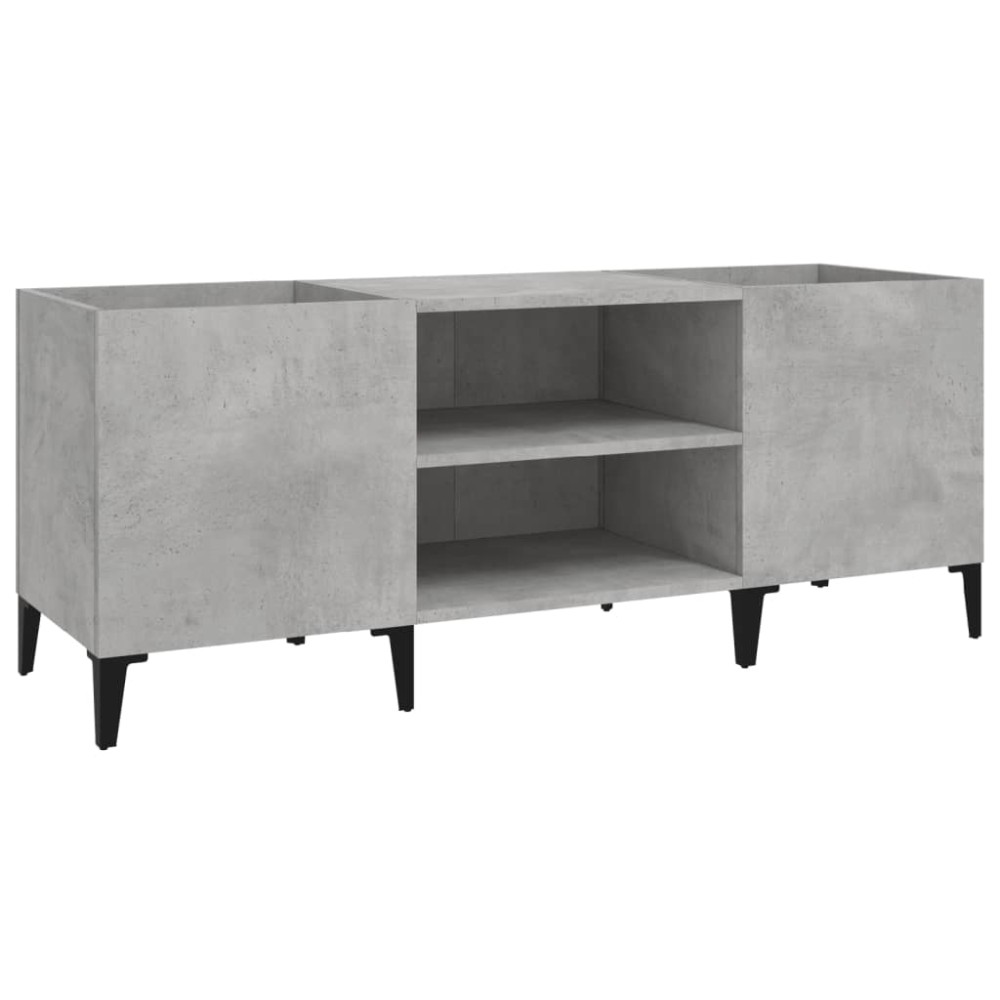 vidaXL Δισκοθήκη Γκρι Σκυροδέματος 121x38x48 εκ. Επεξεργασμένο Ξύλο