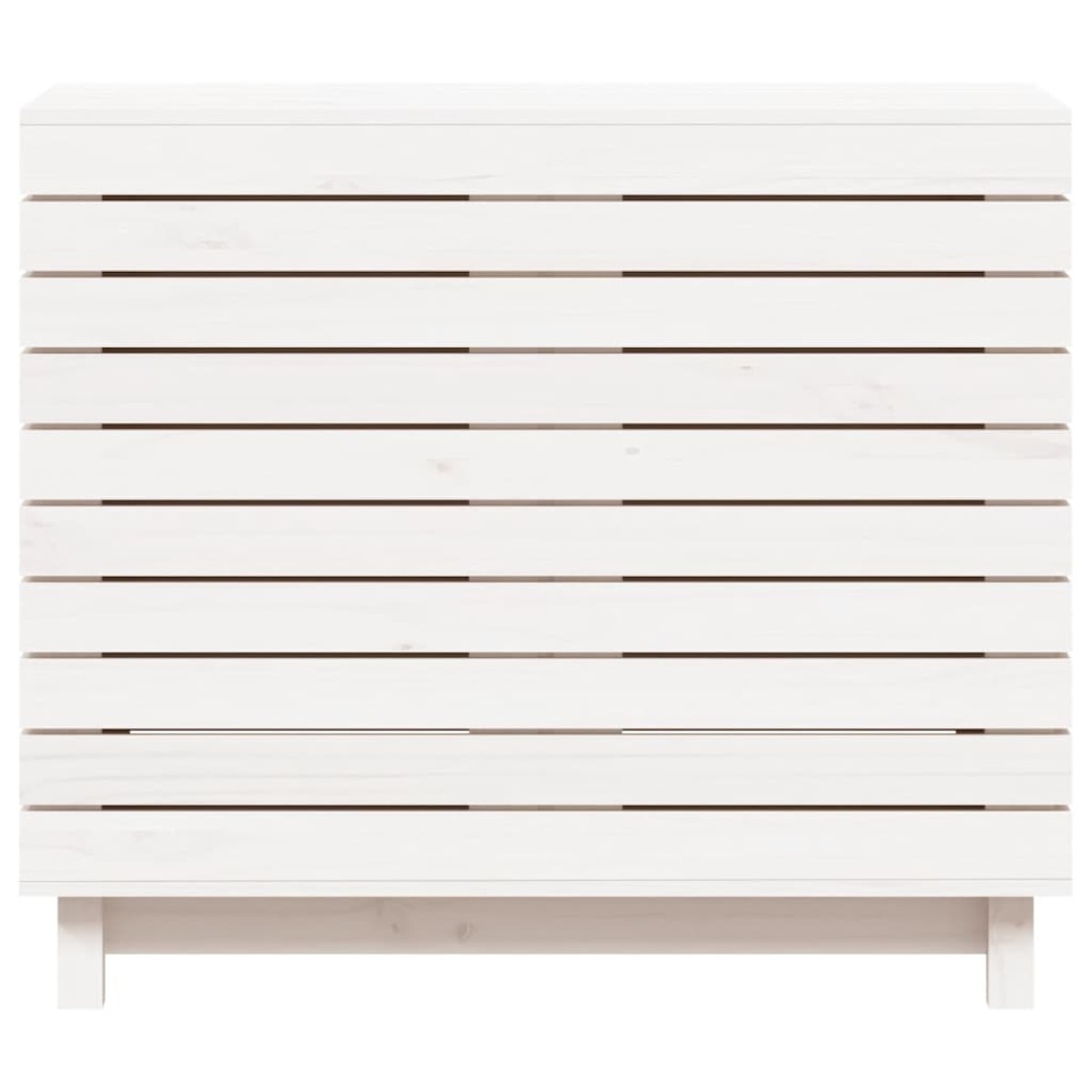 vidaXL Καλάθι Ρούχων Λευκό 88,5x44x76 εκ. από Μασίφ Ξύλο Πεύκου