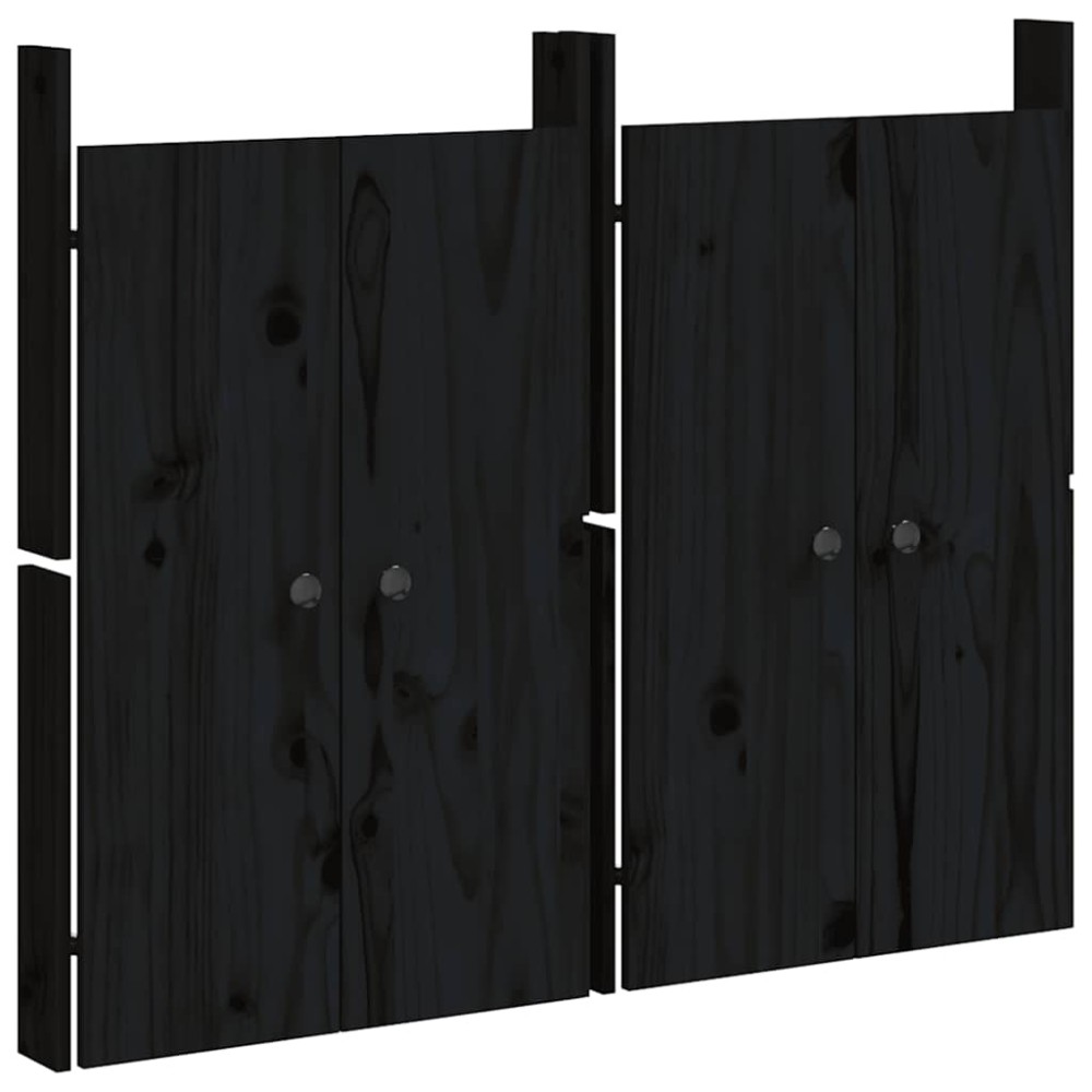 vidaXL Πόρτες Κουζίνας Εξ. Χώρου MEPPEL 2 τεμ. Μαύρες 50x9x82 εκ. Μασίφ Πεύκο