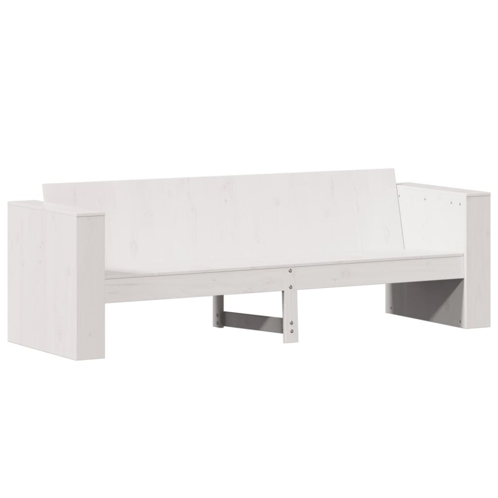 vidaXL Καναπές Κήπου Τριθέσιος Λευκός 189x60x62 εκ. Μασίφ Ξύλο Πεύκου