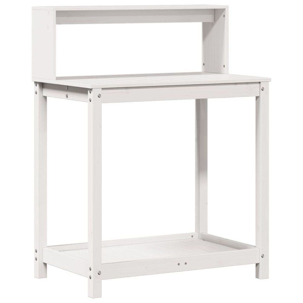 vidaXL Τραπέζι Κηπουρικής με Ράφια 82,5x50x109,5 εκ. Μασίφ Ξύλο Πεύκου