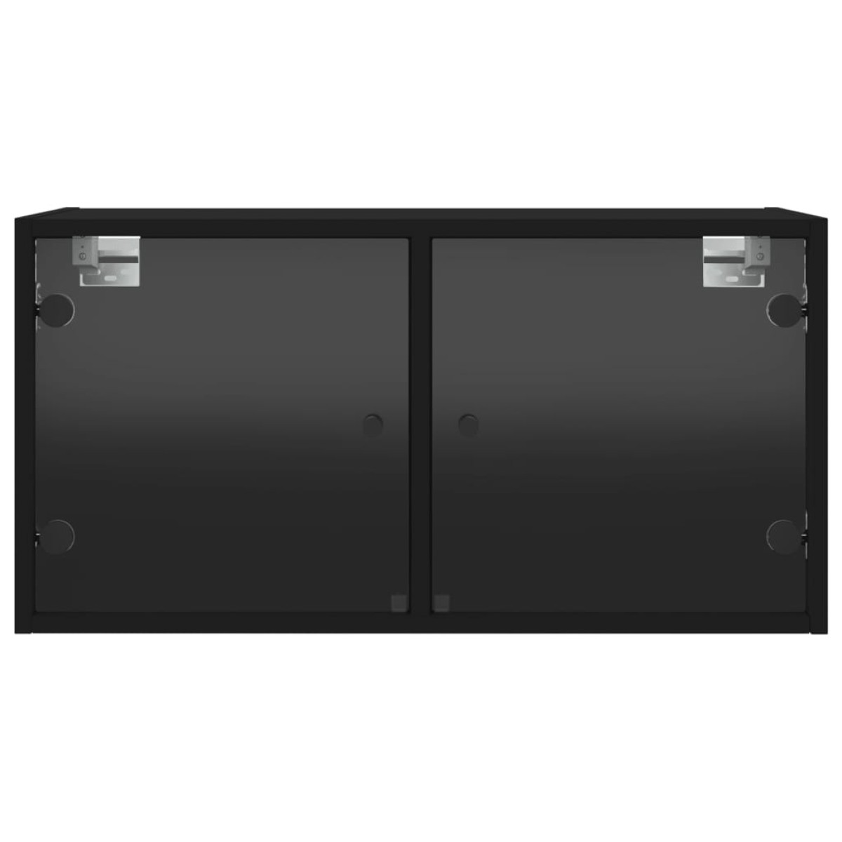 vidaXL Ντουλάπι Τοίχου Μαύρο 68,5x37x35 εκ. με Γυάλινες Πόρτες