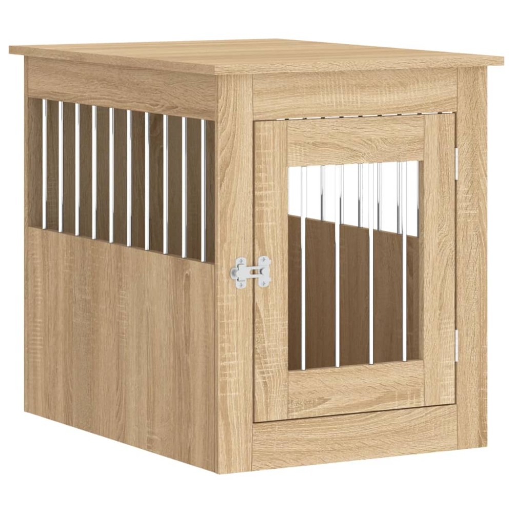vidaXL Κλουβί Σκύλου Sonoma Δρυς 55 x 75 x 65 εκ. από Επεξεργ. Ξύλο