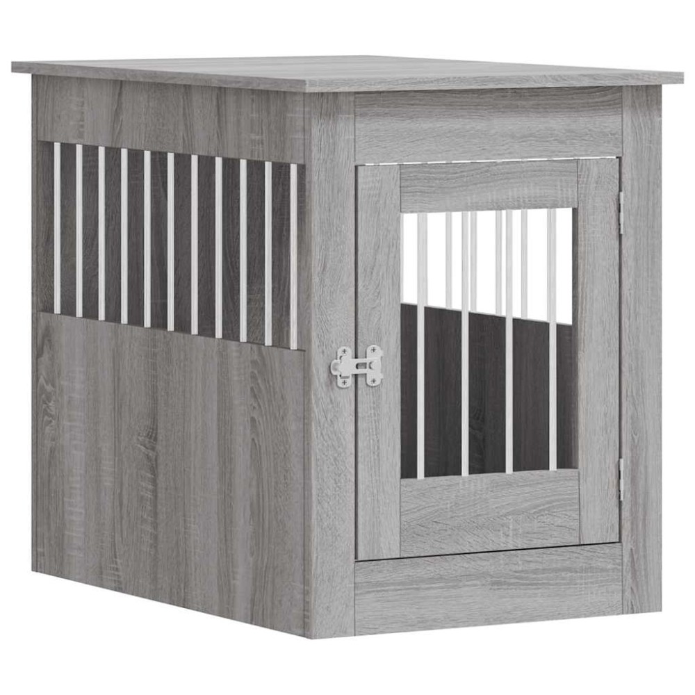 vidaXL Κλουβί Σκύλου Γκρι Sonoma 55x80x68 εκ. από Επεξεργ. Ξύλο