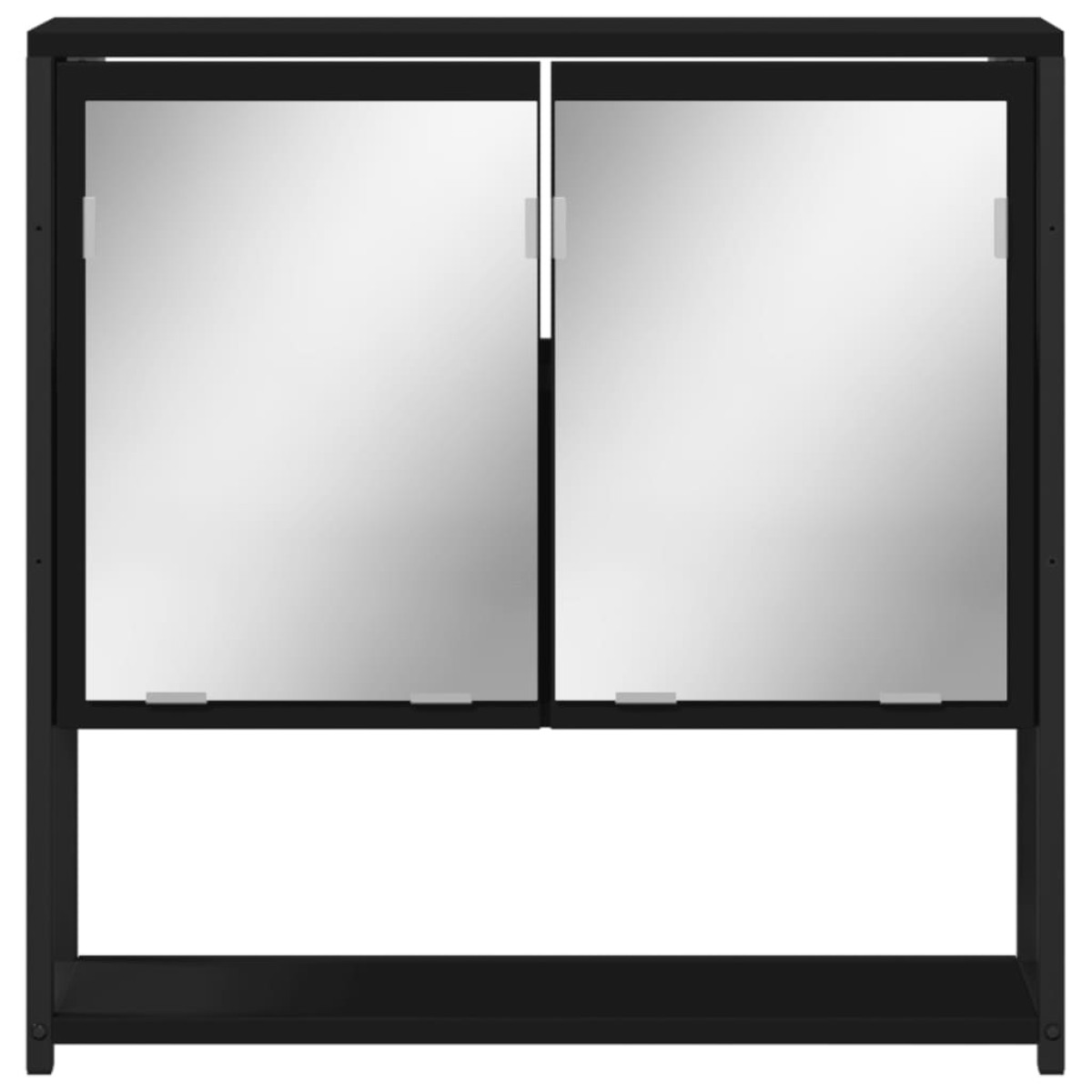 vidaXL Καθρέφτης Μπάνιου με Ντουλάπι Μαύρος 60x16x60 εκ. Μοριοσανίδα