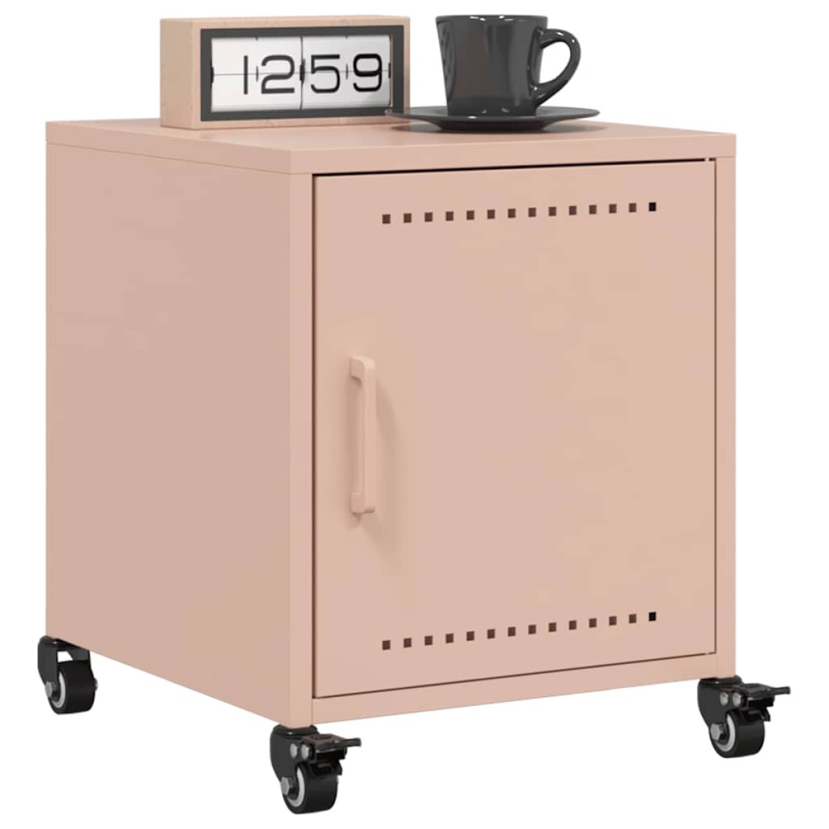 vidaXL Κομοδίνα 2 τεμ. Ροζ 36x39x43,5 εκ. από Χάλυβα