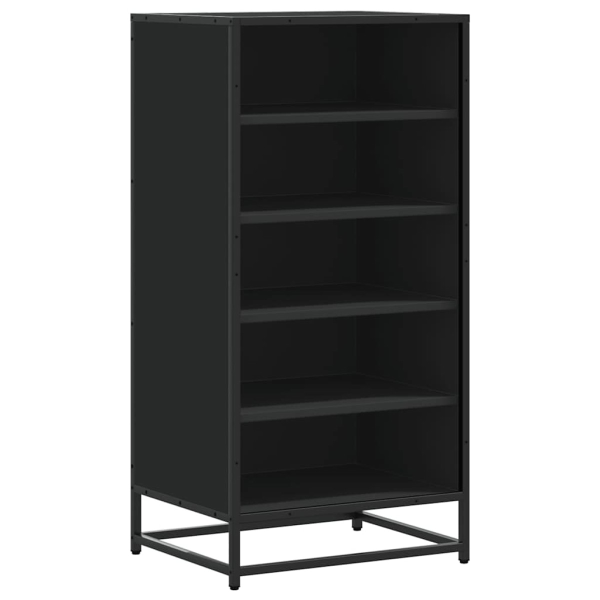 vidaXL Παπουτσοθήκη Μαύρο 48x38x97,5 εκ. από Επεξεργασμένο Ξύλο