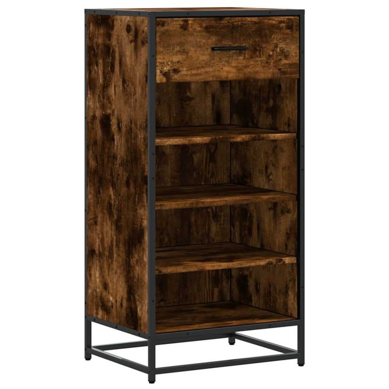 vidaXL Παπουτσοθήκη Καπνιστή Δρυς 48x38x97,5 εκ. Επεξεργασμένο Ξύλο