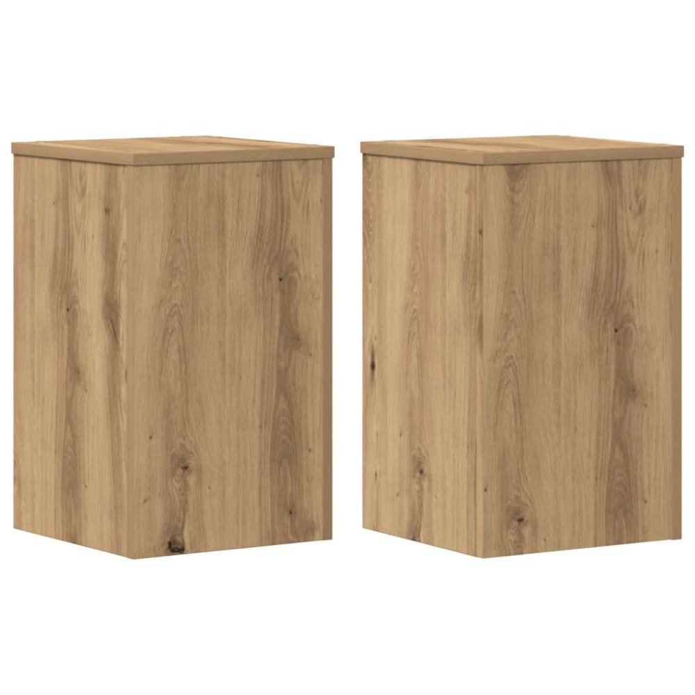 vidaXL Βάσεις Φυτών 2 τεμ. Αρτισιανή Δρυς 30x30x50 εκ. Επεξ. Ξύλο