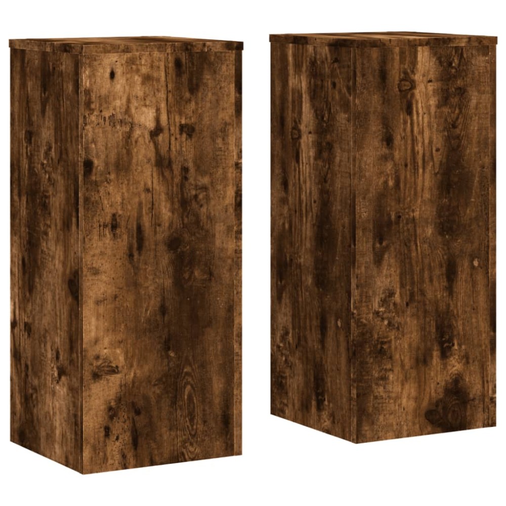 vidaXL Βάσεις Φυτών 2Τεμ. Καπνιστή Δρυς 30x30x70εκ. Επεξεργασμένο Ξύλο