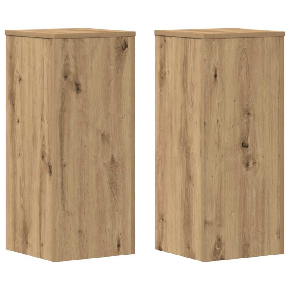 vidaXL Βάσεις Φυτών 2 τεμ. Αρτισιανή Δρυς 30x30x70 εκ. Επεξ. Ξύλο