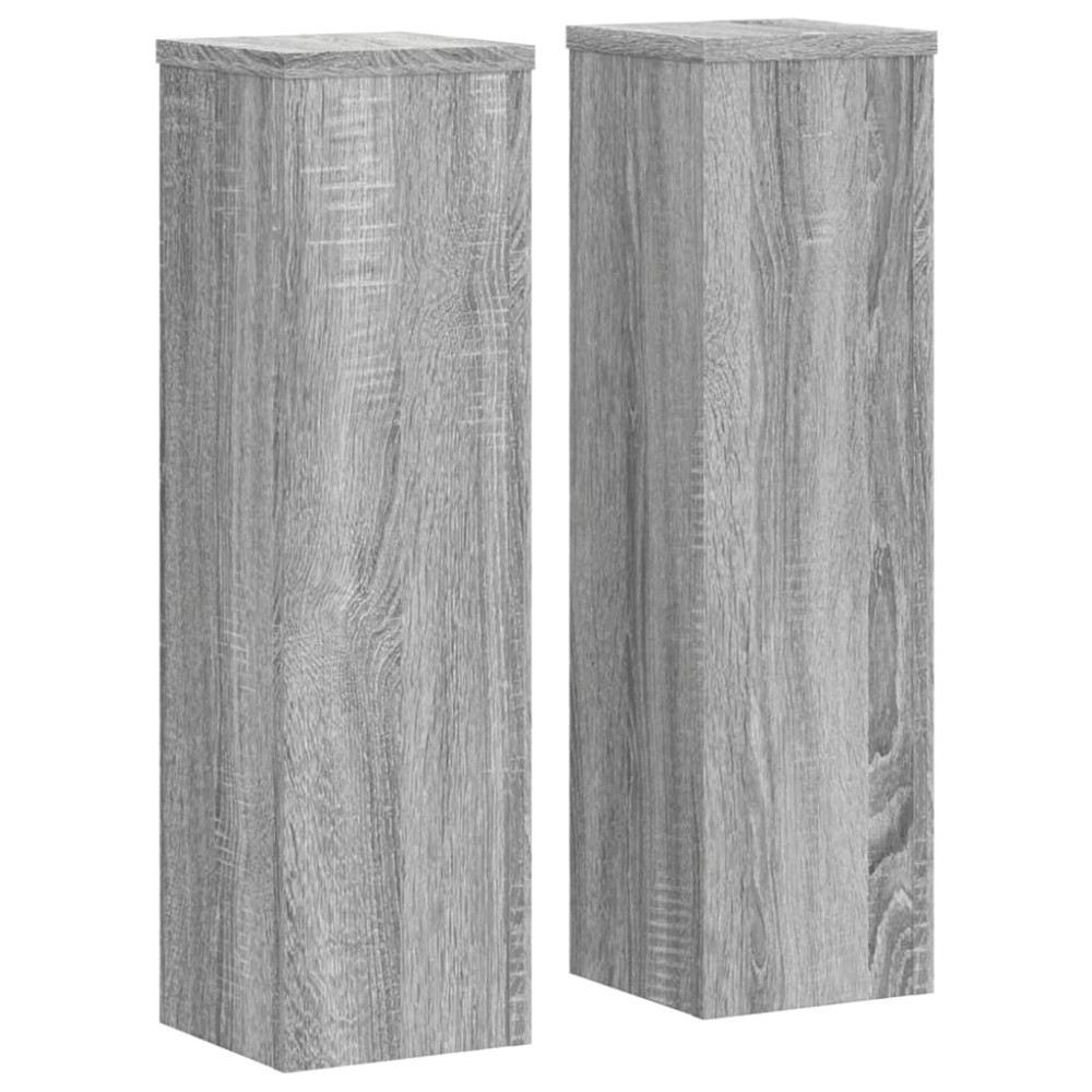 vidaXL Βάσεις Φυτών 2 Τεμ. Γκρι Sonoma 17x17x60 εκ. Επεξεργασμένο Ξύλο