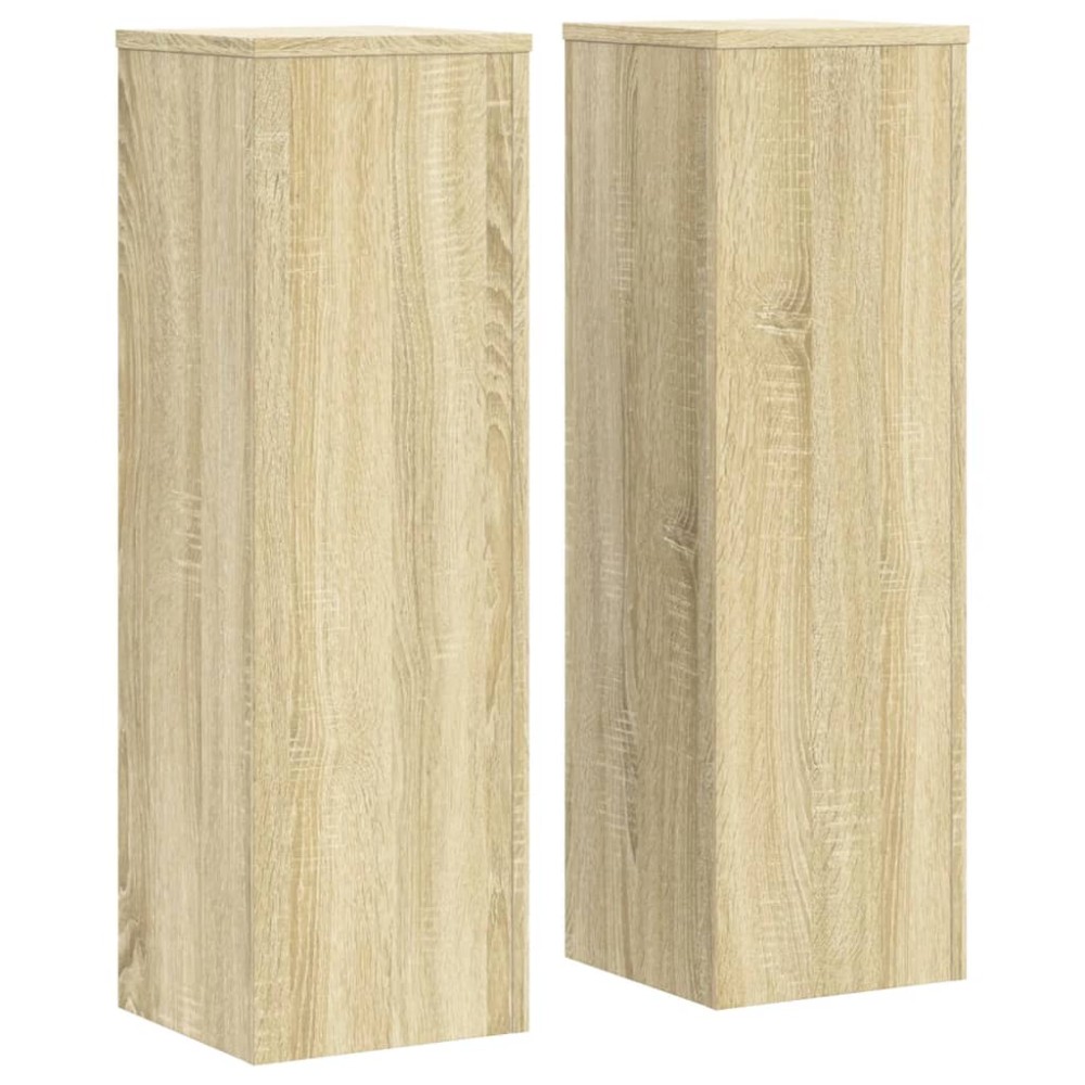 vidaXL Βάσεις Φυτών 2 Τεμ. Sonoma Δρυς 25x25x80 εκ. Επεξεργασμένο Ξύλο