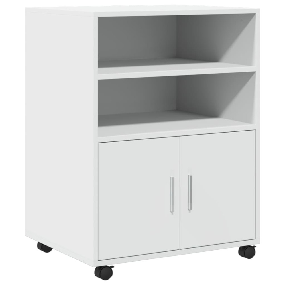 vidaXL Ντουλάπι Τροχήλατο Λευκό 60 x 48 x 81 εκ. από Επεξ. Ξύλο