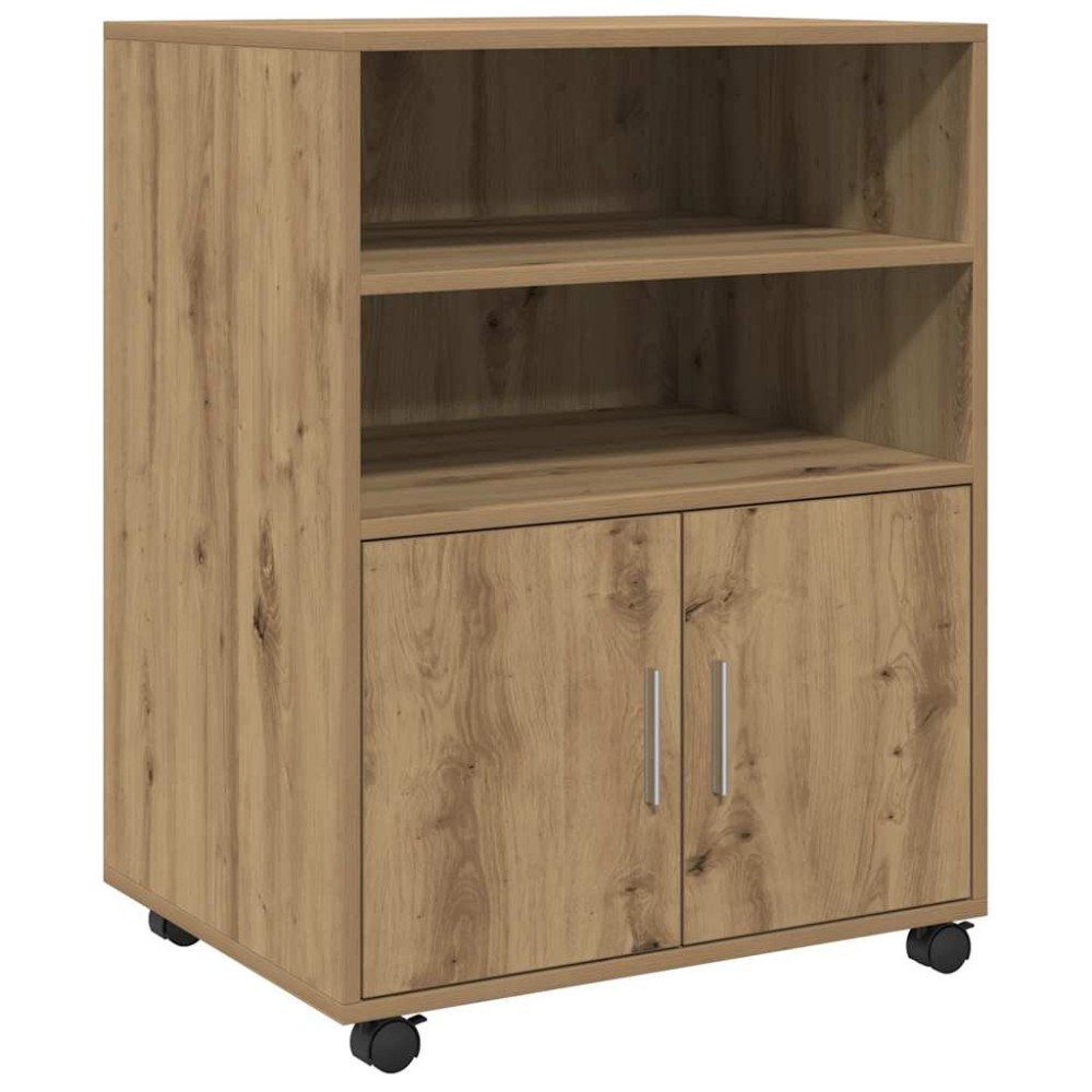 vidaXL Ντουλάπι Τροχήλατο Αρτισιανή Δρυς 60x48x81 εκ. από Επεξ. Ξύλο