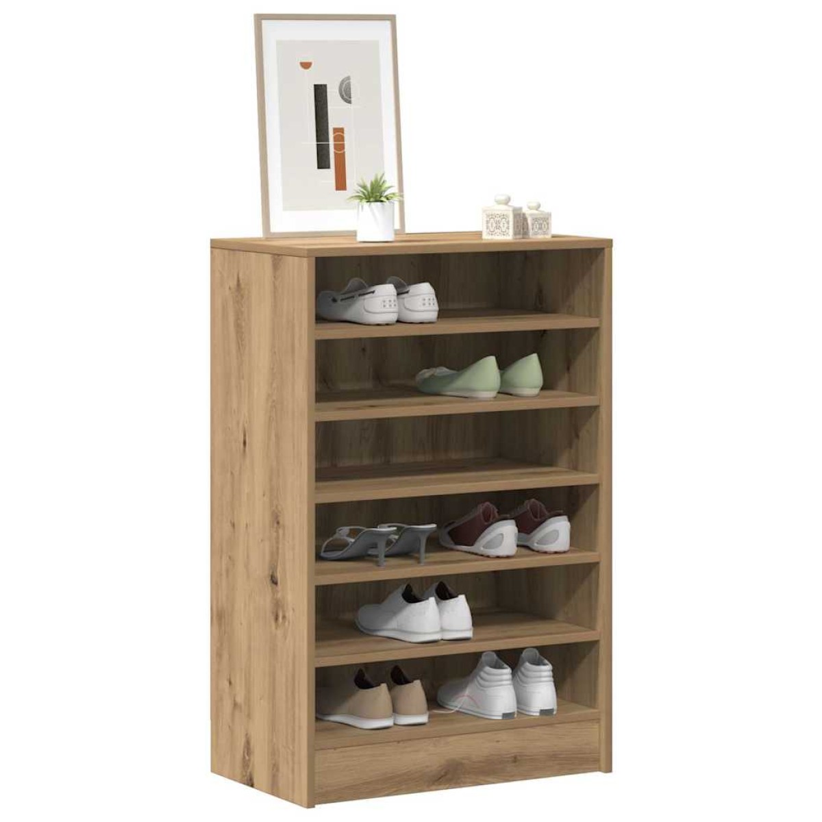 vidaXL Παπουτσοθήκη Αρτισιανή Δρυς 60x35x92 εκ. Επεξεργασμένο Ξύλο