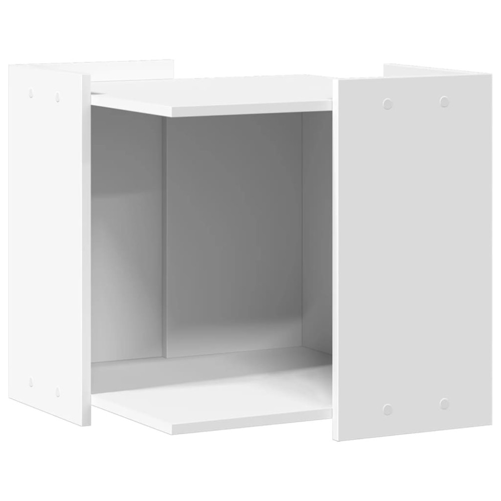 vidaXL Τουαλέτα Γάτας Περίφραξη Λευκό 53x53x51 εκ. Επεξεργασμ. Ξύλο