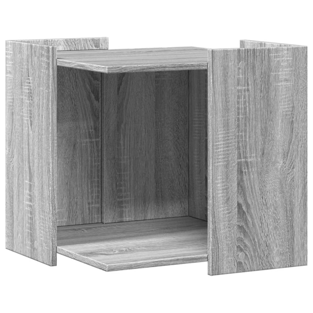 vidaXL Τουαλέτα Γάτας Περίφραξη Γκρι Sonoma 53x53x51εκ Επεξεργασμ Ξύλο