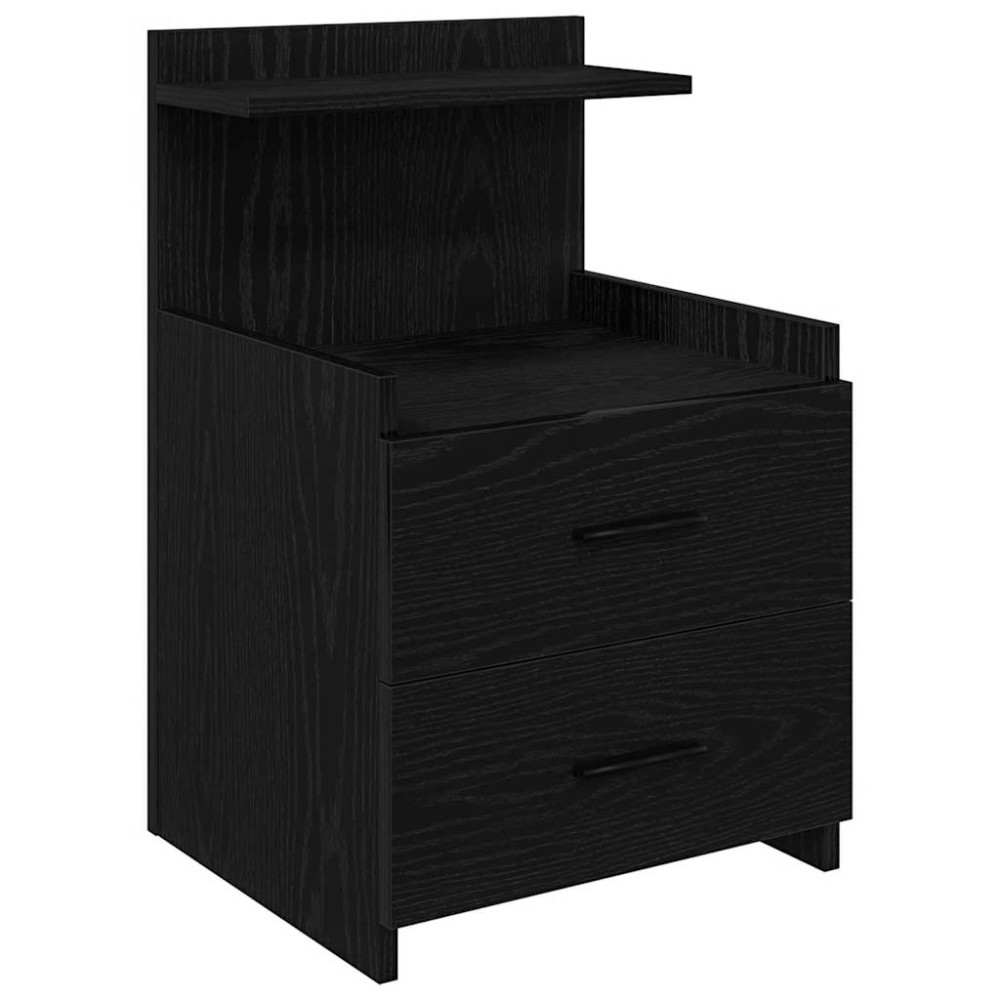 vidaXL Κομοδίνο με 2 Συρτάρια Μαύρο 40x36,5x62 εκ.