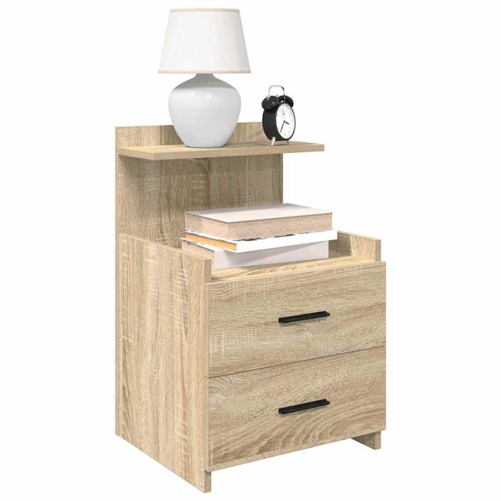 vidaXL Κομοδίνα 2 τεμ. με 2 Συρτάρια, Χρώμα Sonoma Δρυς 40x36,5x62 εκ.