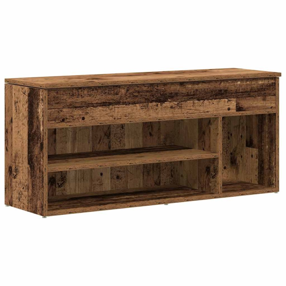 Πάγκος παπουτσιών vidaXL Παλαιό ξύλο 102x30,5x45 cm Ξύλο μηχανής