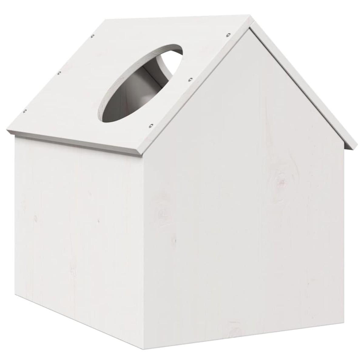 vidaXL σπιτάκι για γάτες λευκό 41x50x50 cm από μασίφ ξύλο πεύκο