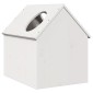 vidaXL σπιτάκι για γάτες λευκό 41x50x50 cm από μασίφ ξύλο πεύκο