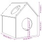 vidaXL σπιτάκι για γάτες λευκό 41x50x50 cm από μασίφ ξύλο πεύκο