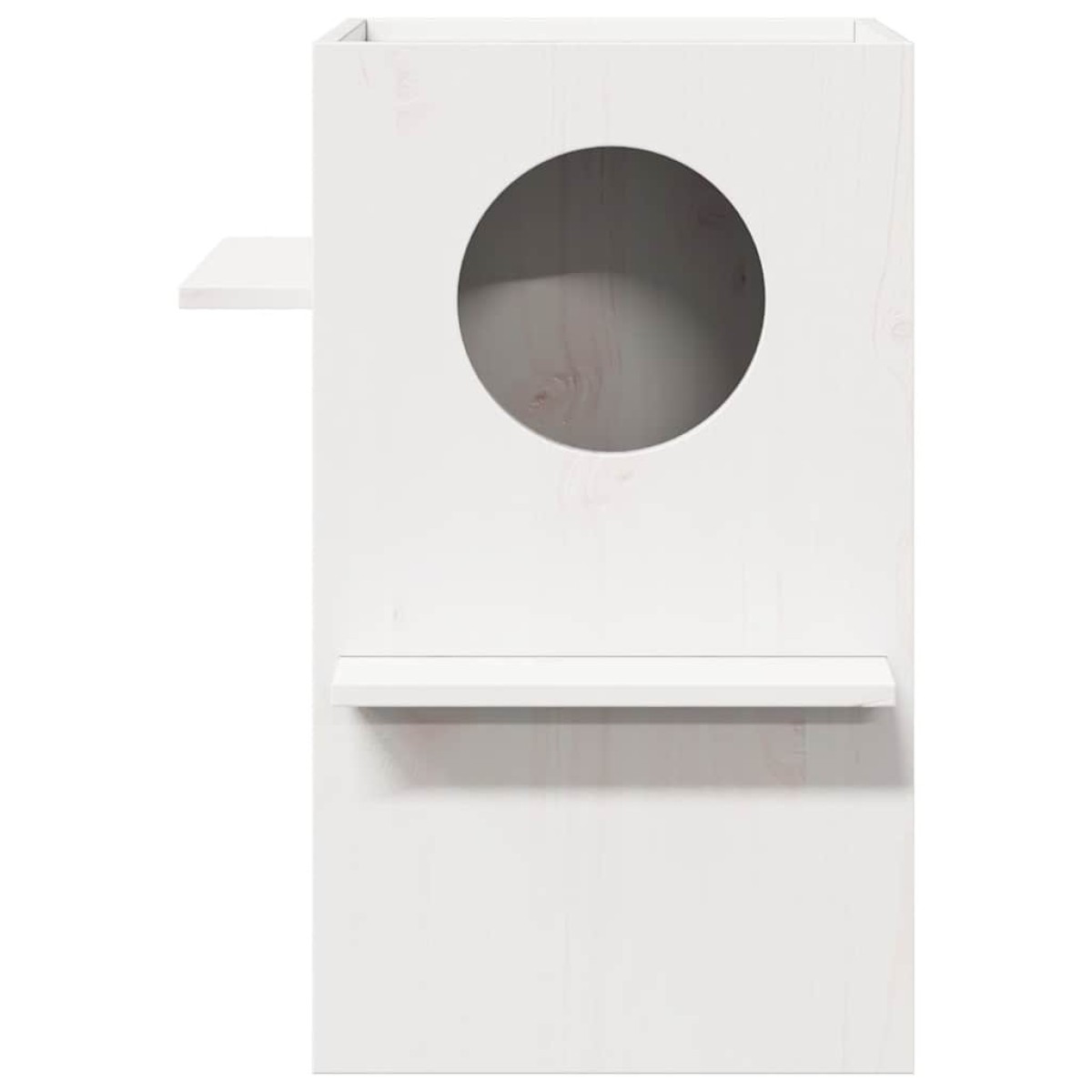 vidaXL σπιτάκι για γάτες Λευκό 43x43x60 cm από μασίφ ξύλο πεύκο