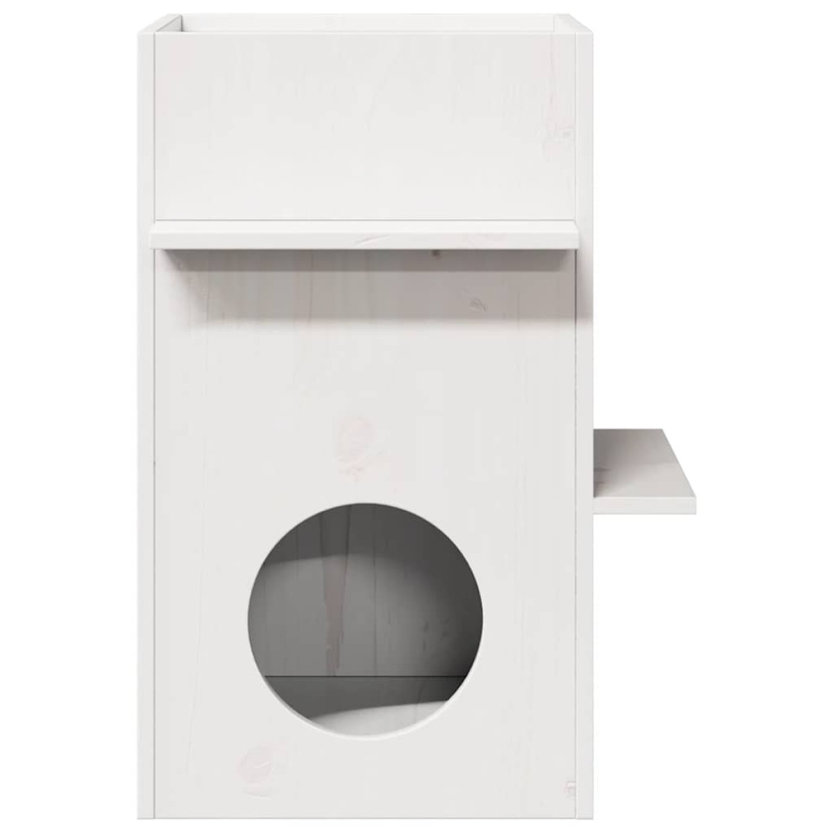 vidaXL σπιτάκι για γάτες Λευκό 43x43x60 cm από μασίφ ξύλο πεύκο