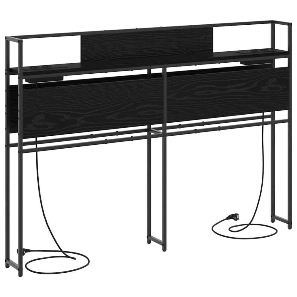 vidaXL Κεφαλάρι Αποθήκης με ράφι Μαύρη δρυς 120 cm Επεξεργασμένο ξύλο