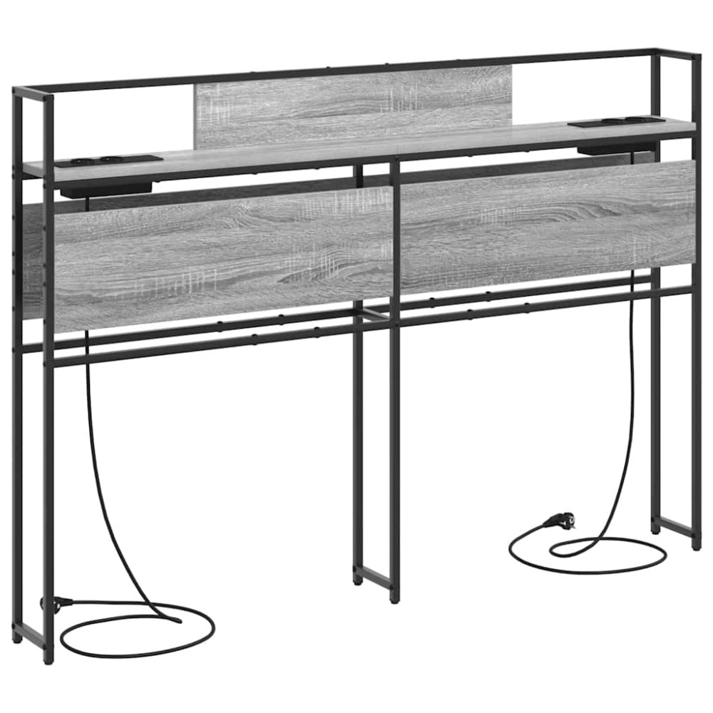 vidaXL Κεφαλάρι Αποθήκης με ράφι Γκρι sonoma 135 cm Επεξεργασμένο ξύλο