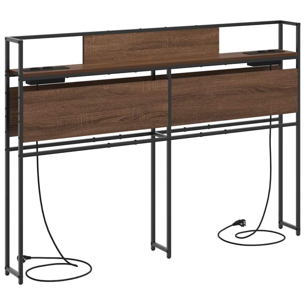 vidaXL Κεφαλάρι Αποθήκης με ράφι Καφέ δρυς 135 cm Επεξεργασμένο ξύλο